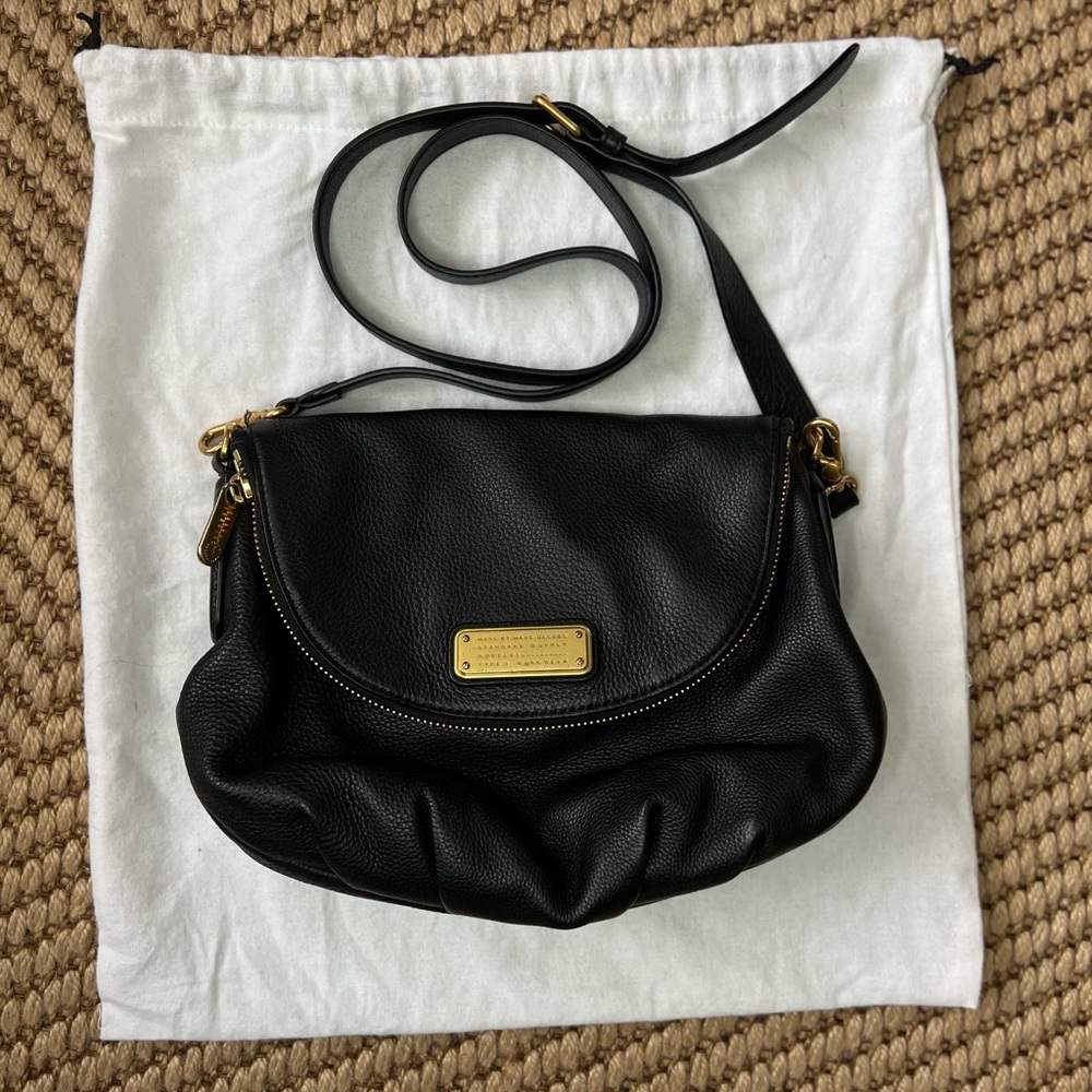 MARC by Marc Jacobs Classic Q Natasha Crossbody Bag, Black Pebbled Leather